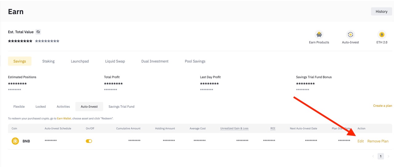 Edit Binance Auto Invest